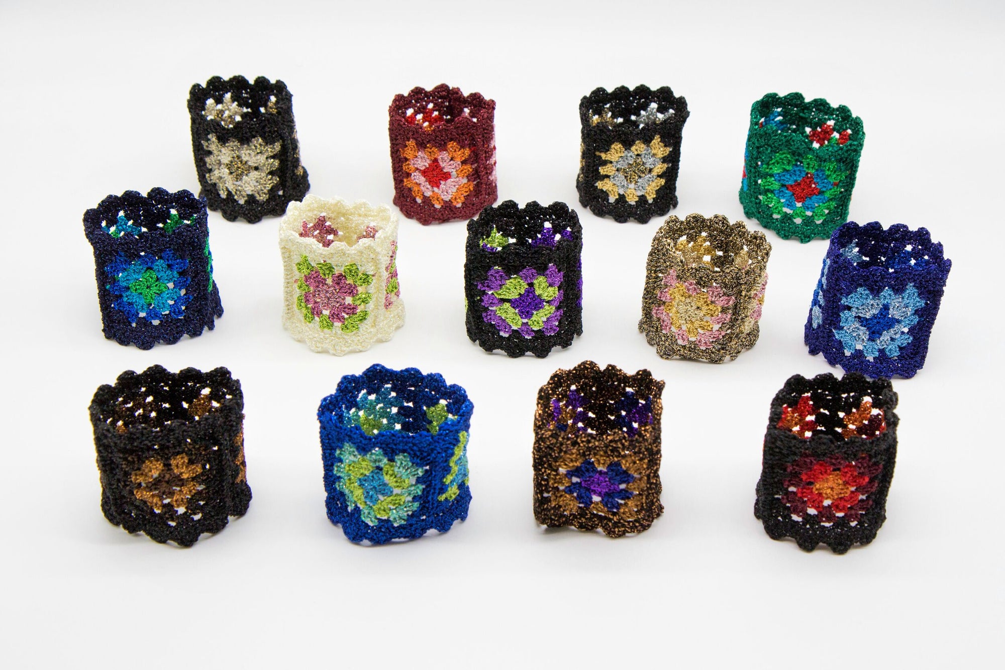 "Granny Square" Crocheted Cuffs