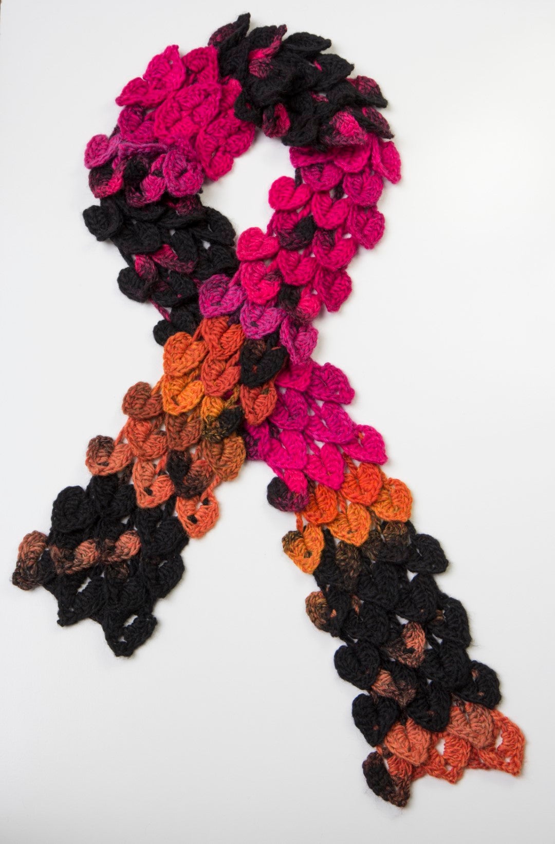 Crimson Leaves Handcrafted Scarf